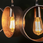 famlights | Pendelleuchte Sina aus Metall in Braun 5xE27