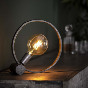 famlights | Tischleuchte Giuseppe aus Metall in Altsilber E27
