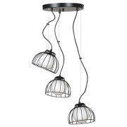 famlights | Pendelleuchte Edin in Schwarz 3xE27 rund