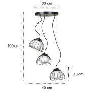 famlights | Pendelleuchte Edin in Schwarz 3xE27 rund