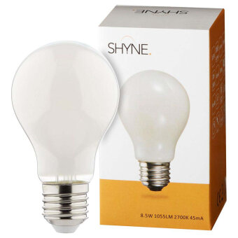 Shyne SHYNE | LED Leuchtmittel E27, milchig, Birne - A60, 8,5W, 1055 Lumen, 2700K, nicht dimmbar, 1er-Pack