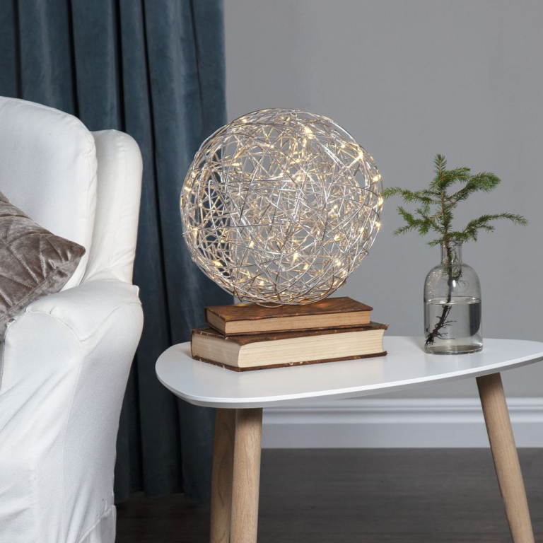 famlights famlights | LED Kugelleuchte Drahtkugel Aluminium in Gold