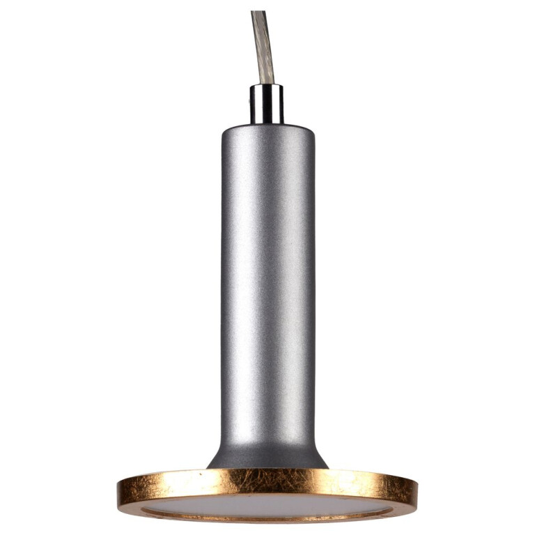 famlights famlights | 1 Phasen LED Pendelleuchte Victor in Silber mit Leuchtmittel in Gold