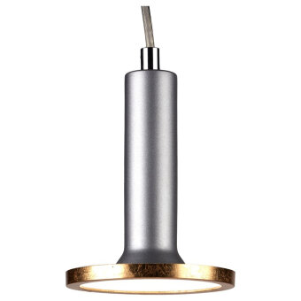 famlights | 1 Phasen LED Pendelleuchte Victor in Silber mit Leuchtmittel in Gold