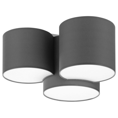 famlights famlights | Deckenleuchte Alea aus Stoff in Grau 3x E27
