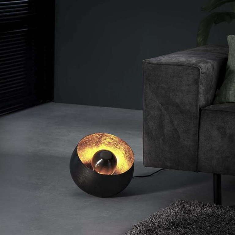 famlights famlights | Tischleuchte Leonardo in Schwarz-glänzend E27 280mm