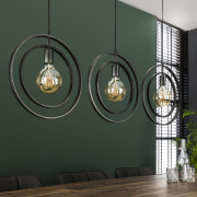 famlights | Pendelleuchte Henrik in Grau E27 3-flammig Balken