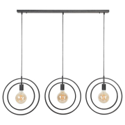 famlights | Pendelleuchte Henrik in Grau E27 3-flammig Balken