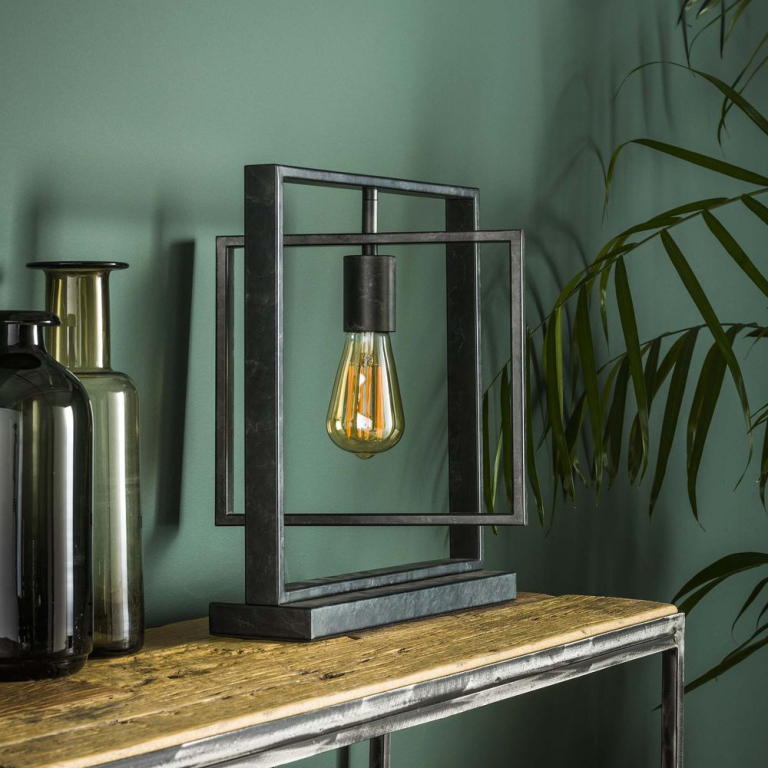 famlights famlights | Tischleuchte Linus in Grau E27