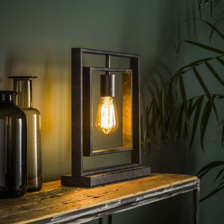 famlights famlights | Tischleuchte Linus in Grau E27