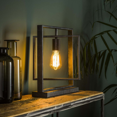 famlights | Tischleuchte Linus in Grau E27