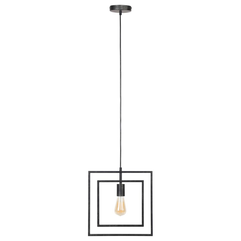 famlights famlights | Pendelleuchte Linus in Grau E27 1-flammig