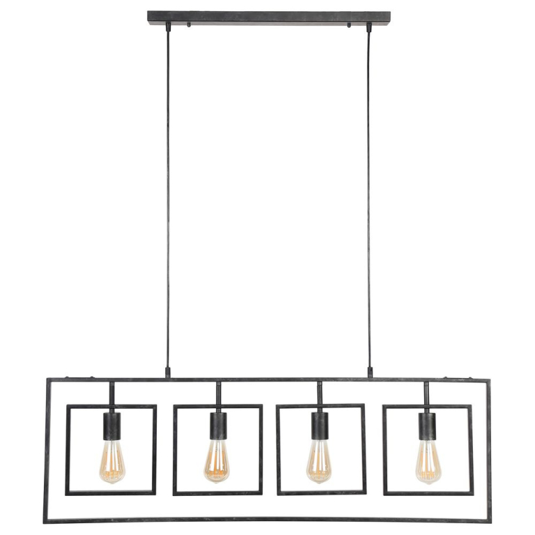 famlights famlights | Pendelleuchte Linus in Grau E27 4-flammig