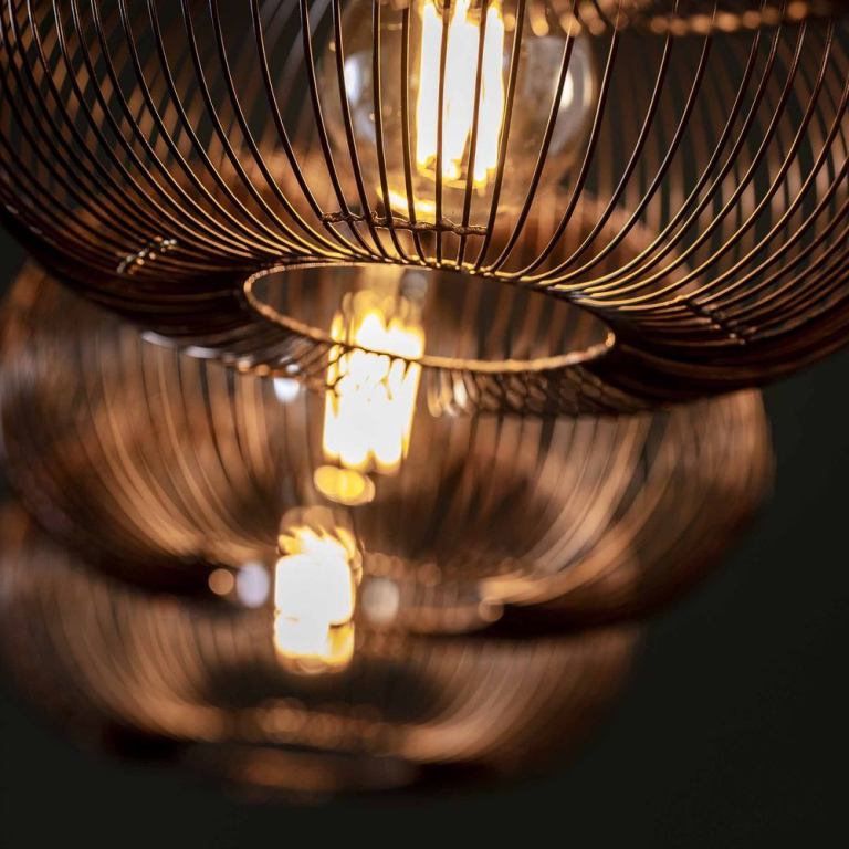 famlights famlights | Pendelleuchte Nadine in Kupfer E27 4-flammig