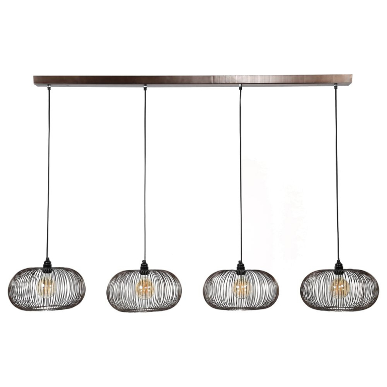 famlights famlights | Pendelleuchte Nadine in Kupfer E27 4-flammig