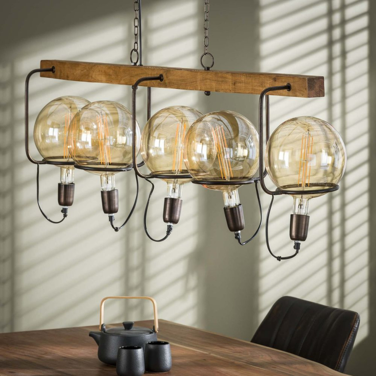 famlights famlights | Pendelleuchte Noel aus Holz E27