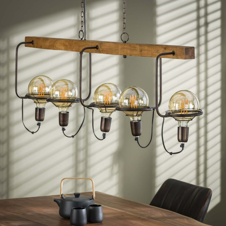 famlights famlights | Pendelleuchte Noel aus Holz E27