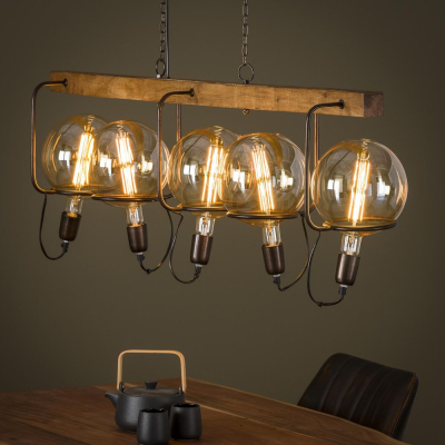 famlights | Pendelleuchte Noel aus Holz E27