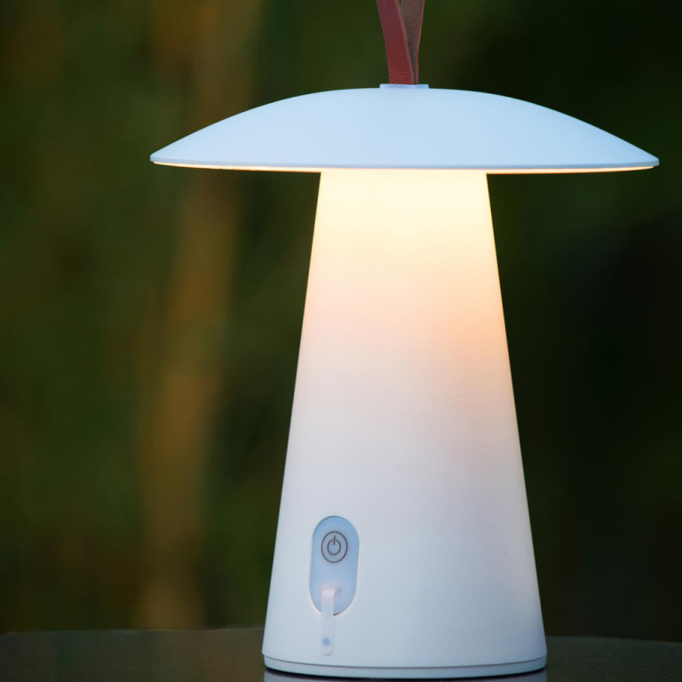 famlights famlights | LED Akku Tischleuchte Megan in Weiß 2700K 260lm IP54
