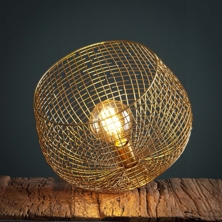 famlights famlights | Tischleuchte Gustav in Gold E27