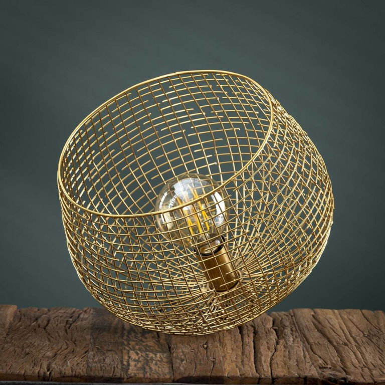 famlights famlights | Tischleuchte Gustav in Gold E27