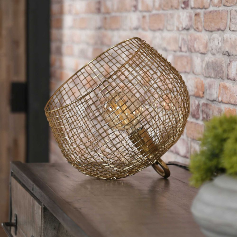 famlights famlights | Tischleuchte Gustav in Gold E27