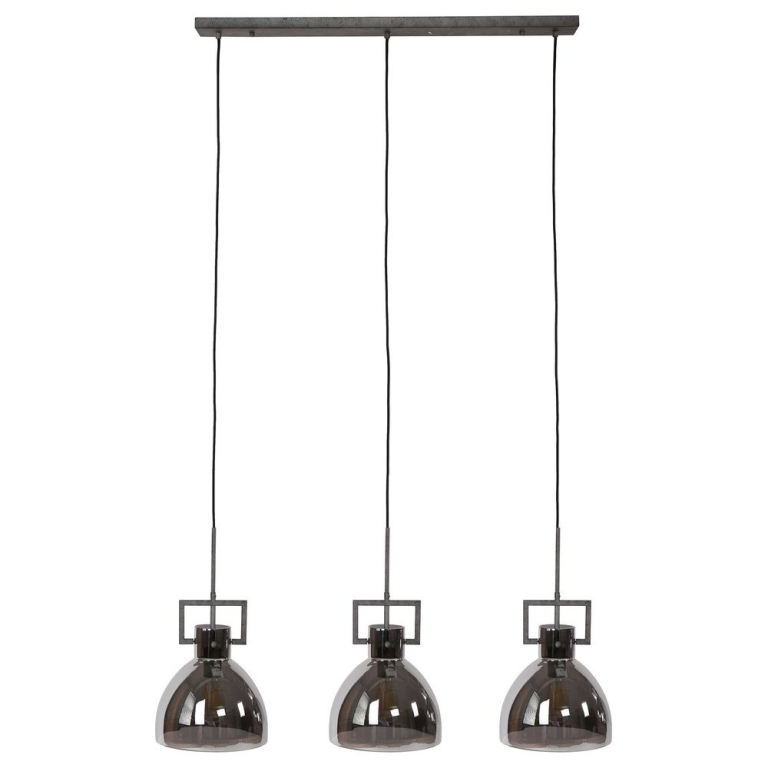 famlights famlights | Pendelleuchte Jano in Altsilber und Chrom E27 3-flammig