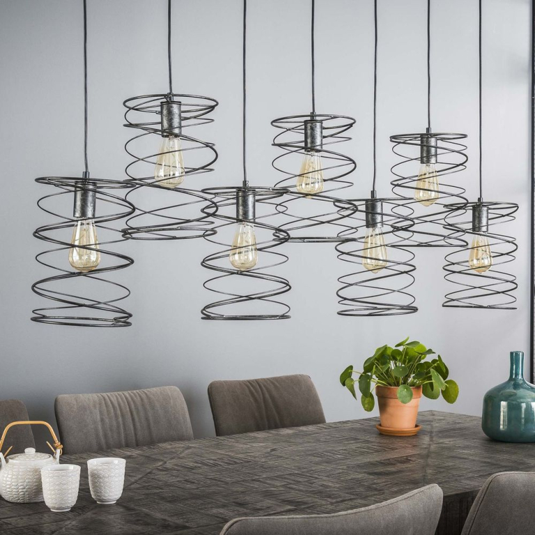 famlights famlights | Pendelleuchte Melissa in Aluminium E27 5-flammig