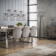 famlights | Pendelleuchte Melissa in Aluminium E27 5-flammig