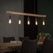 famlights | Pendelleuchte Marie in Natur E27 5-flammig