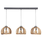 famlights | Pendelleuchte Emil in Natur E27 3-flammig