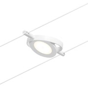 LED Seilsystem RoundMac Einzelspot 280lm 4,5W 3000K 12V Weiß matt/Chrom