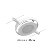 LED Seilsystem RoundMac Einzelspot 280lm 4,5W 3000K 12V Weiß matt/Chrom