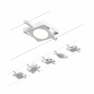 Paulmann LED Seilsystem MacLED Basisset 5x250lm 5x4,5W 3000K 230/12V Weiß/Chrom