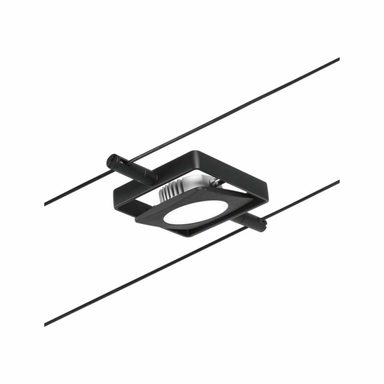 Paulmann LED Seilsystem MacLED Einzelspot 250lm 4,5W 3000K 12V Schwarz matt/Chrom