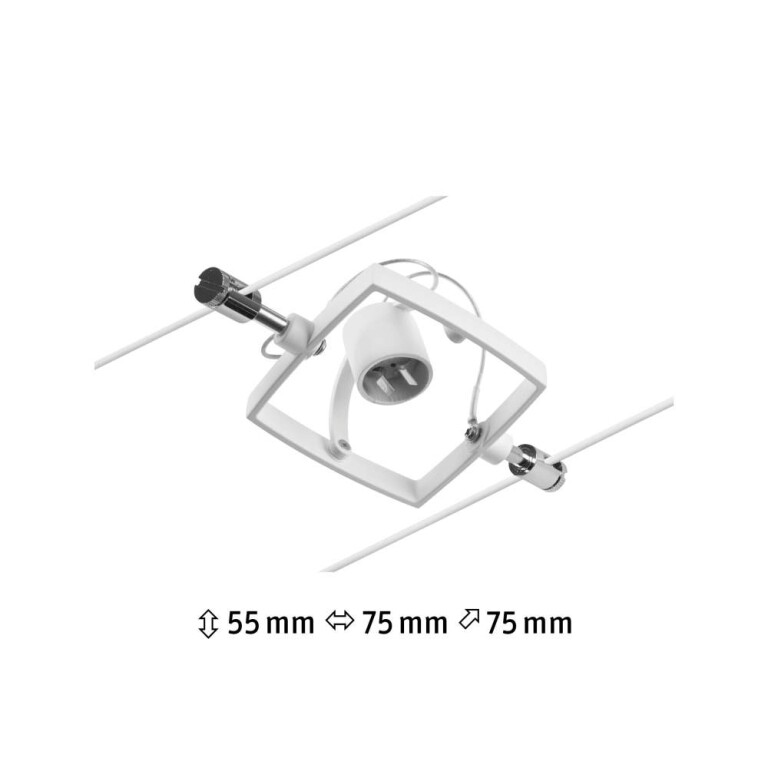 Paulmann Seilsystem Mac II Einzelspot GU5,3 max. 10W 12V Weiß matt/Chrom