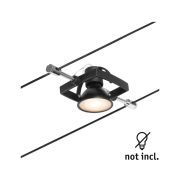 Seilsystem Mac II Einzelspot GU5,3 max. 10W 12V Schwarz matt/Chrom
