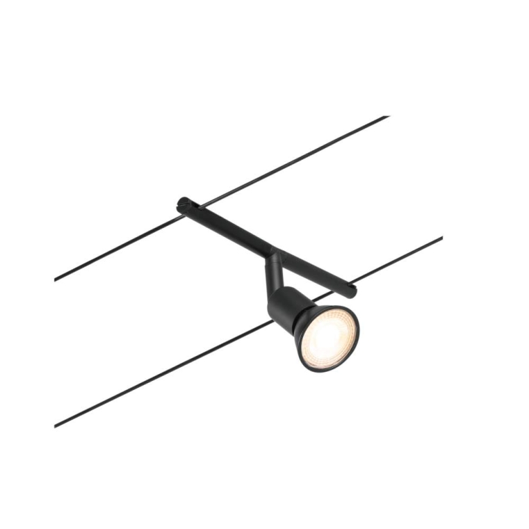 Paulmann Seilsystem Salt Einzelspot GU5,3 max. 10W 12V Schwarz matt/Chrom