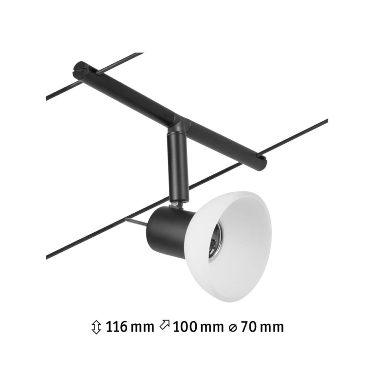Paulmann Seilsystem Sheela Einzelspot GU5,3 max. 10W Schwarz matt/Chrom