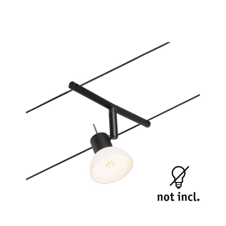 Seilsystem Spot Sheela Schwarz matt#Chrom ohne Leuchtmittel max. 10W GU5,3 DC 60VA