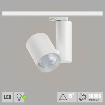 ProRail3 LED Schienenstrahler Zeuz weiß 33W 15° 3.000K warmweiß dimmbar (LED fest verbaut)