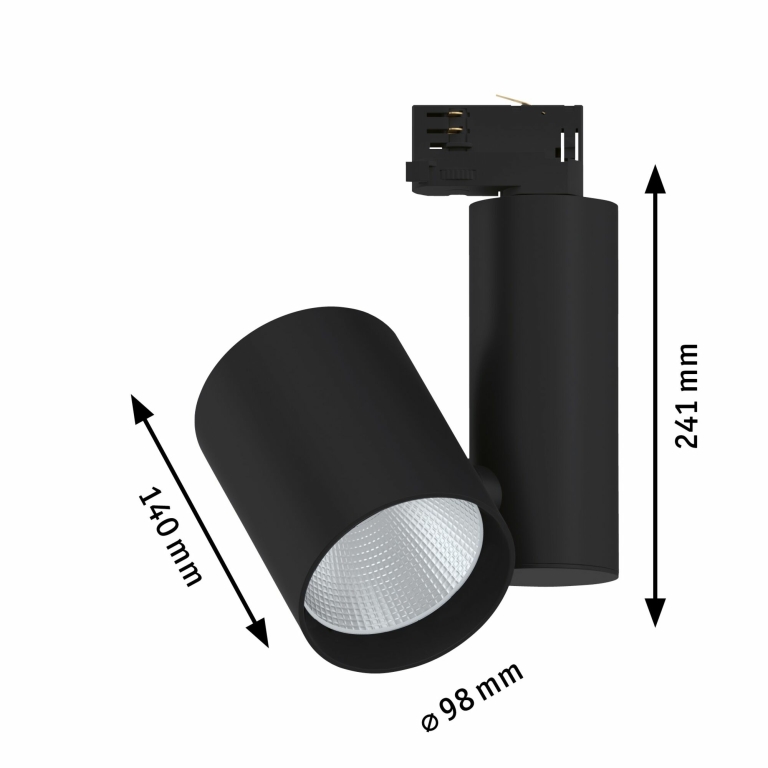 Paulmann ProRail3 LED Schienenstrahler Zeuz schwarz 33W 39° 3.000K warmweiß dimmbar (LED fest verbaut)