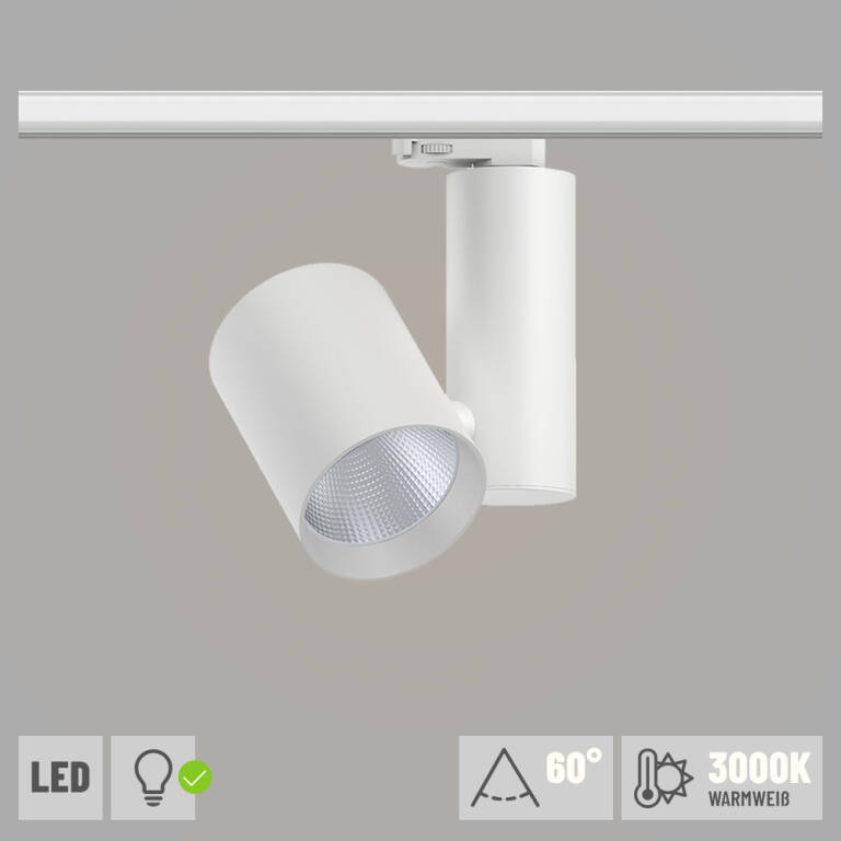 Paulmann ProRail3 LED Schienenstrahler Zeuz weiß 33W 60° 3.000K warmweiß dimmbar (LED fest verbaut)