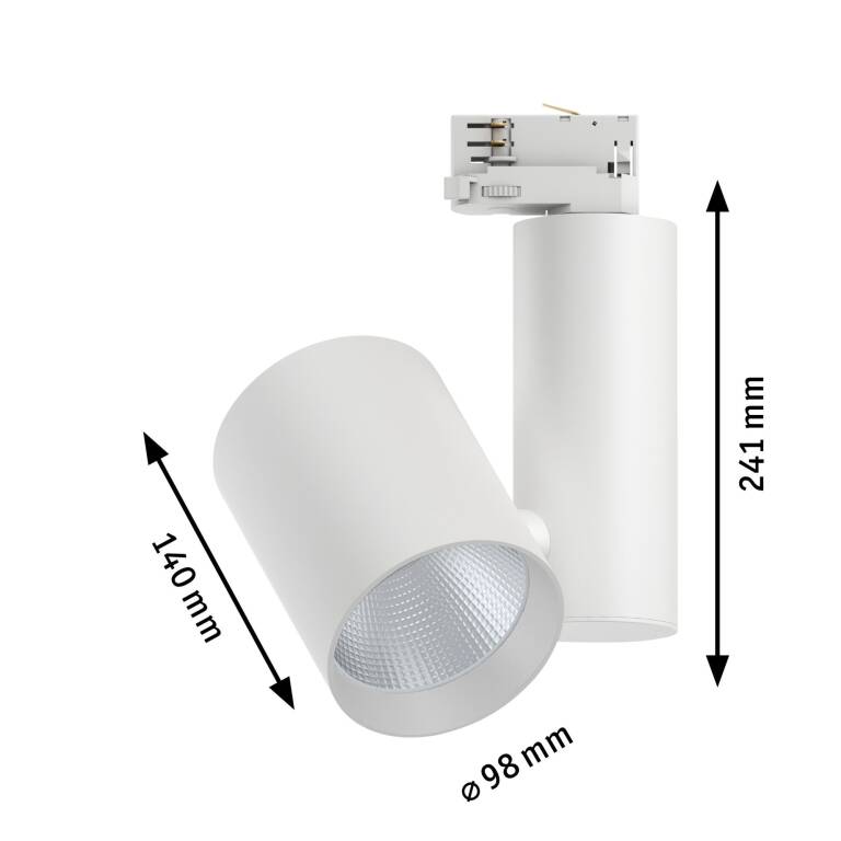 Paulmann ProRail3 LED Schienenstrahler Zeuz weiß 33W 60° 3.000K warmweiß dimmbar (LED fest verbaut)