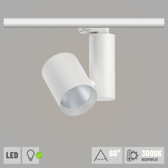 ProRail3 LED Schienenstrahler Zeuz weiß 33W 39° 3.000K warmweiß dimmbar (LED fest verbaut)