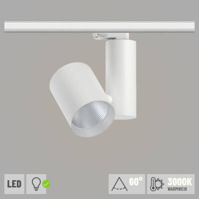 Paulmann ProRail3 LED Schienenstrahler Zeuz weiß 33W 60° 3.000K warmweiß dimmbar (LED fest verbaut)