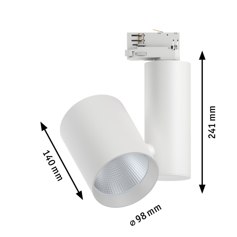 Paulmann ProRail3 LED Schienenstrahler Zeuz weiß 33W 60° 4.000K neutralweiß dimmbar (LED fest verbaut)