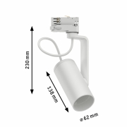 ProRail3 Schienenspot Apol II weiß E27 max. 50W