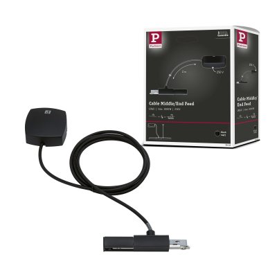 URail Einspeisung Kabel 2m hängend Schwarz matt max. 1000W 230V