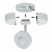URail Einzel-Spot-Aufhängung Base Weiß max. 50W 230V inkl. Anschlussklemme